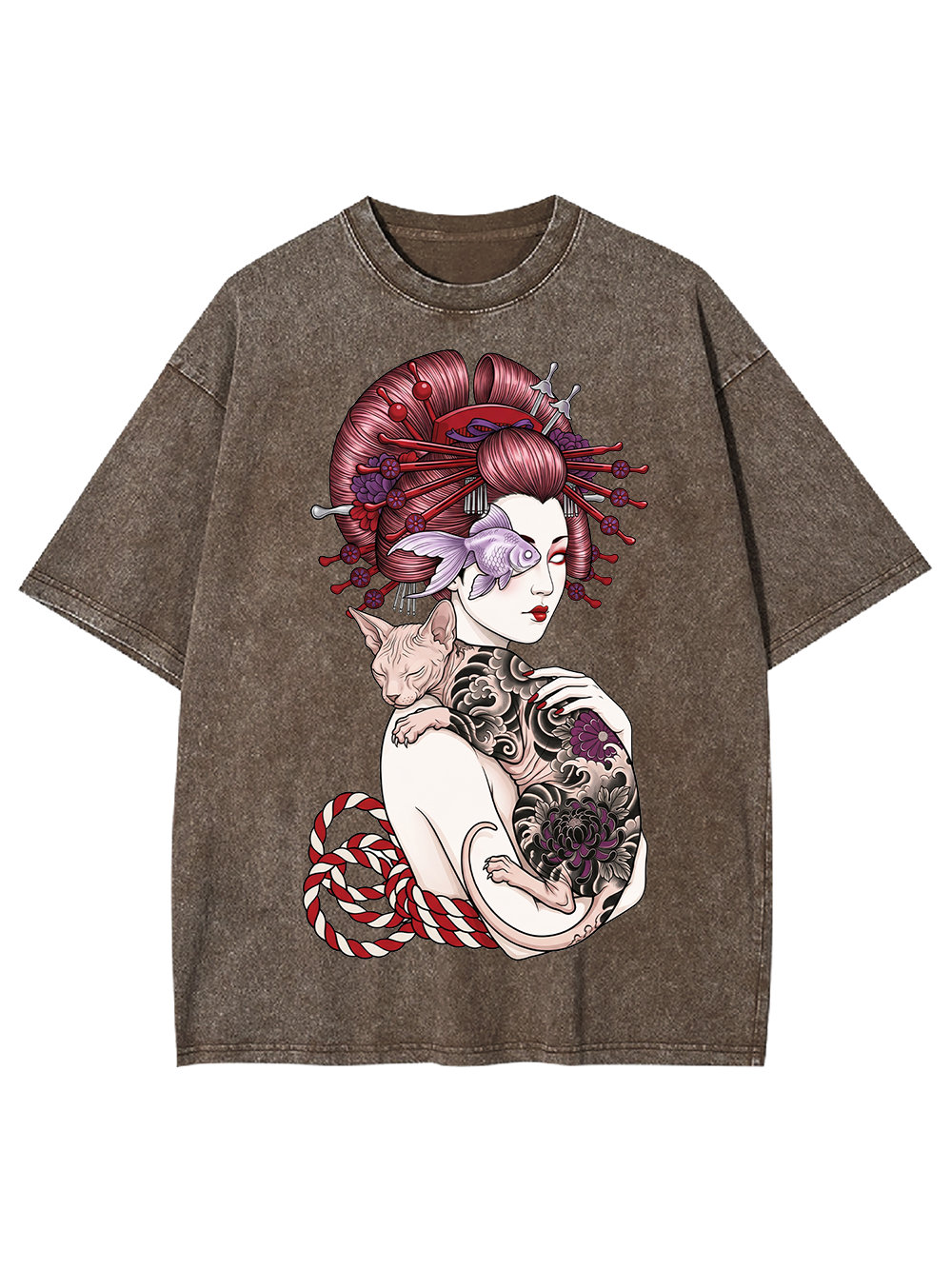 TATTOOED SPHYNX DREAM WASHED TSHIRT