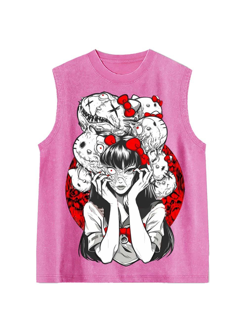 Tomie And Hello Kitty Washed Tank Top