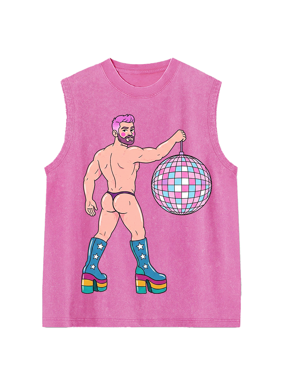 DISCO DIVA DUDE WASHED TANK TOP