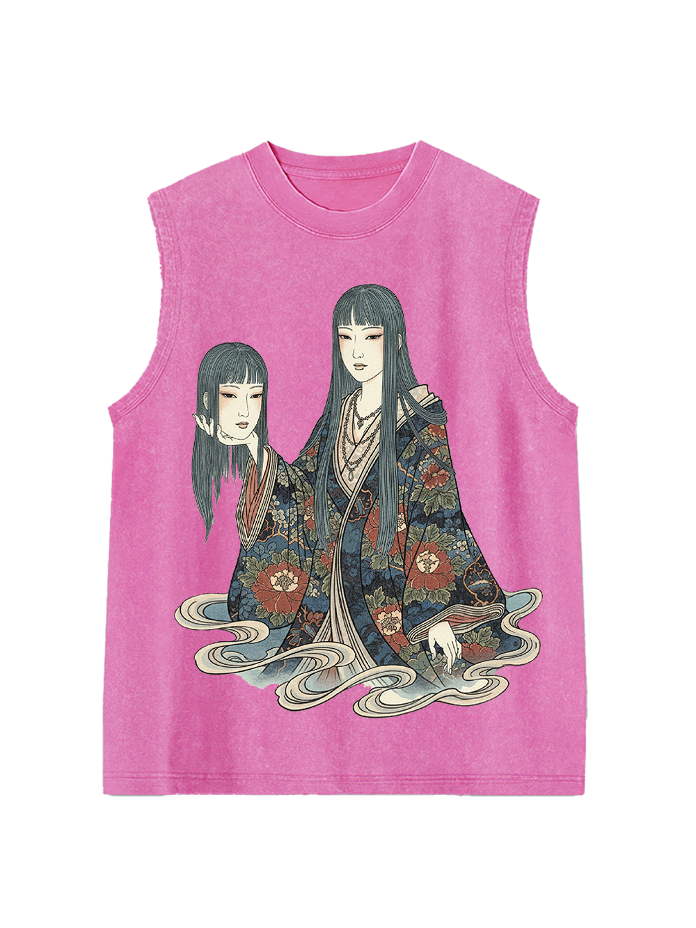 DUAL-FACED PHANTOM WASHED TANK TOP