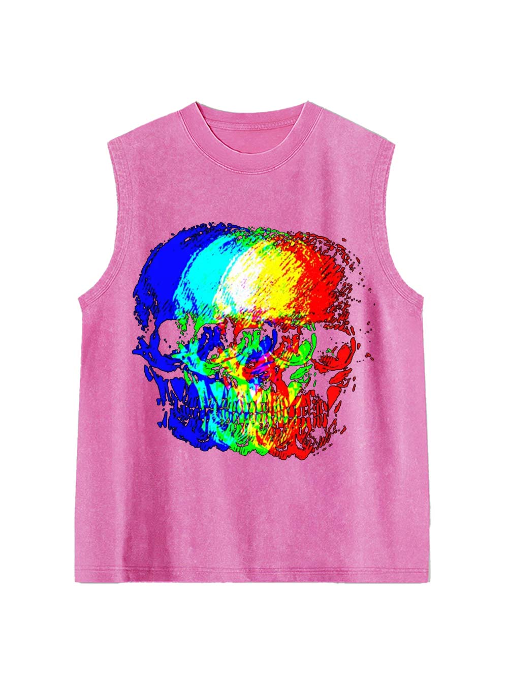 Skull Illusion Washed Tank Top