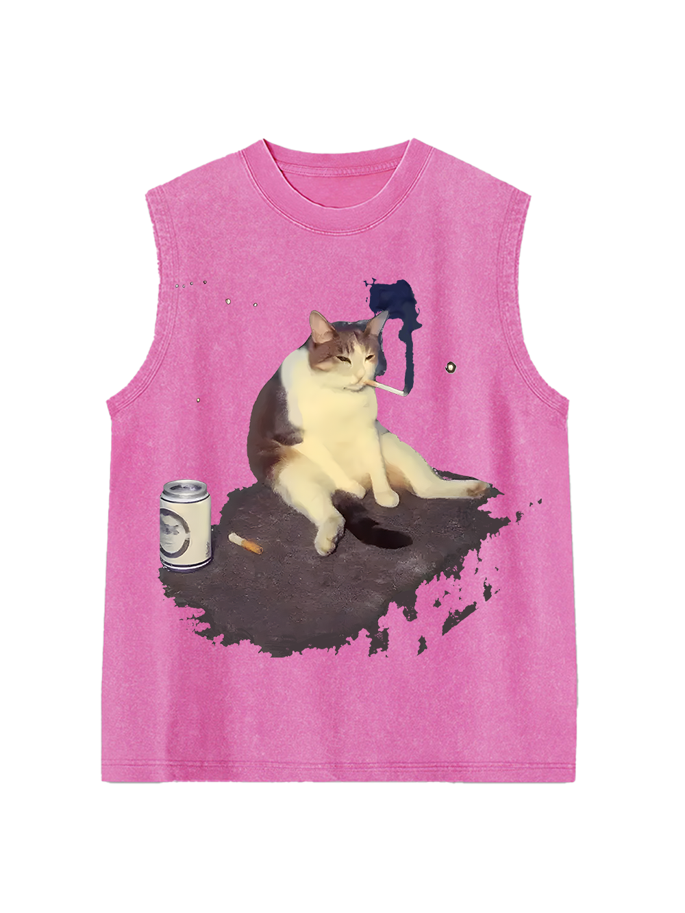 CHILL CAT VIBES WASHED TANK TOP