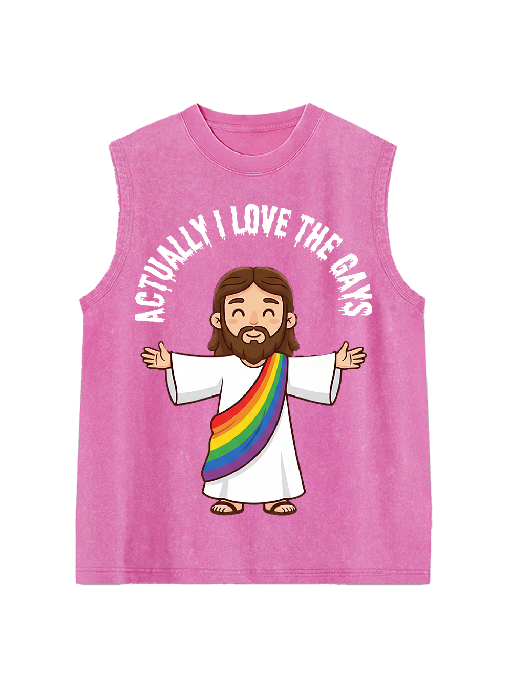 ACTUALLY I LOVE THE GAYS WASHED TANK TOP