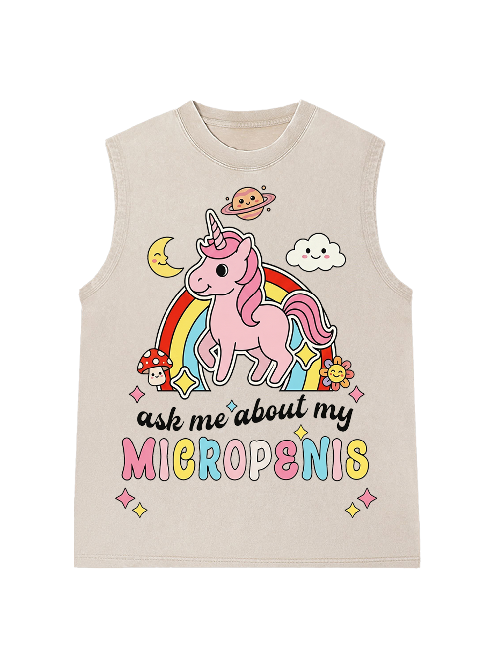 ASK ME ABOUT MY MICROPENIS WASHED TANK TOP