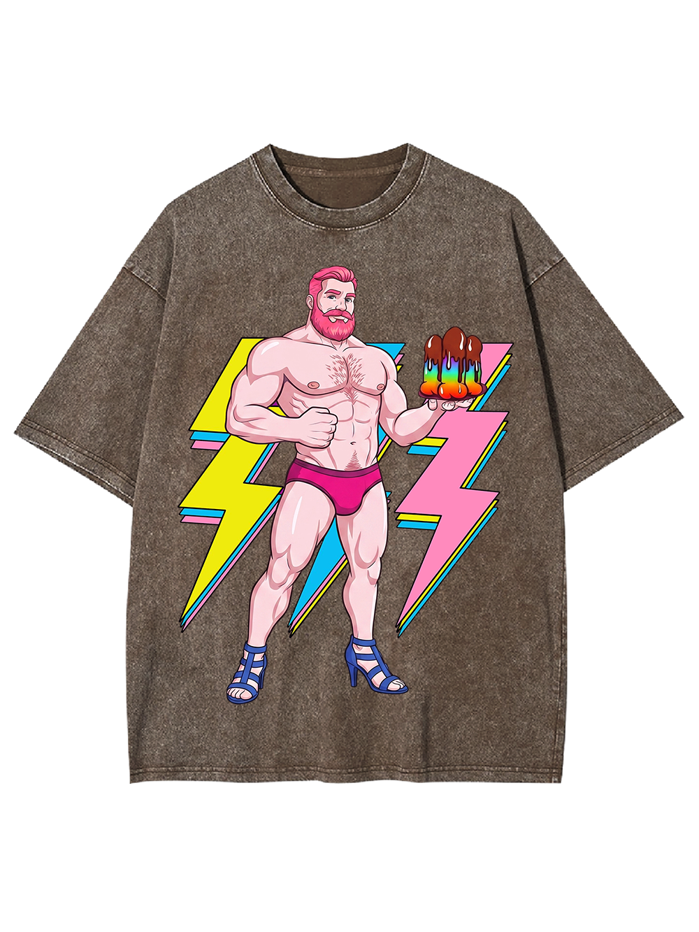 LIGHTNING MUSCLE POP WASHED TSHIRT
