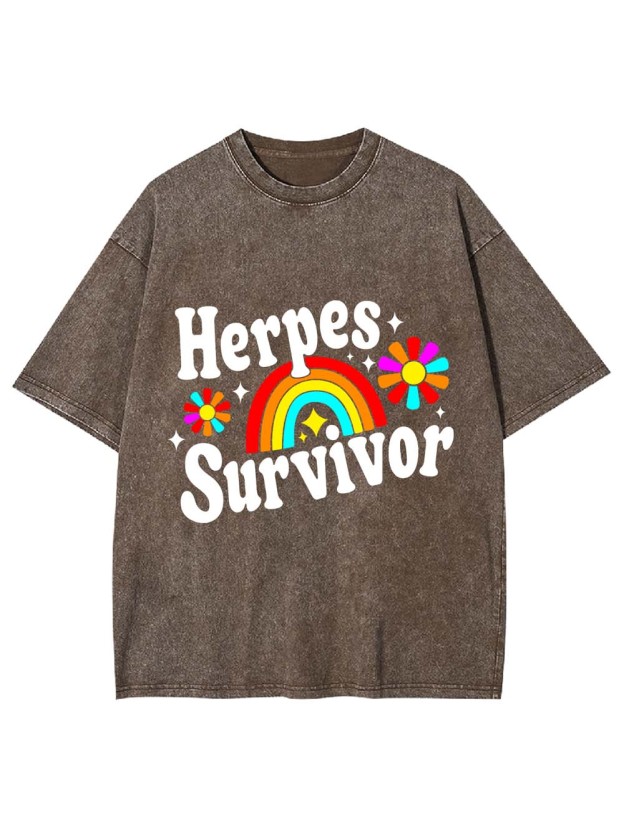 Herpes Survivor Washed Tshirt