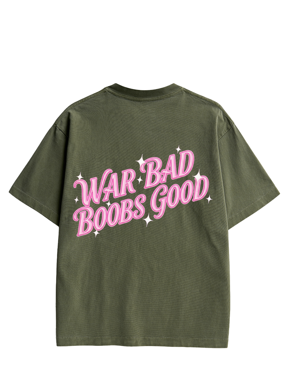 WAR BAD BOOBS GOOD DOUBLE SIDED PRINT WASHED TSHIRT