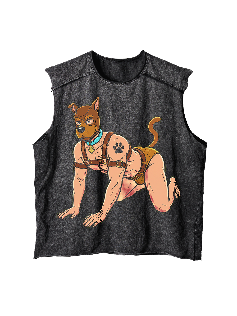 HUMAN PUP PLAY DISTRESSED TANK TOP