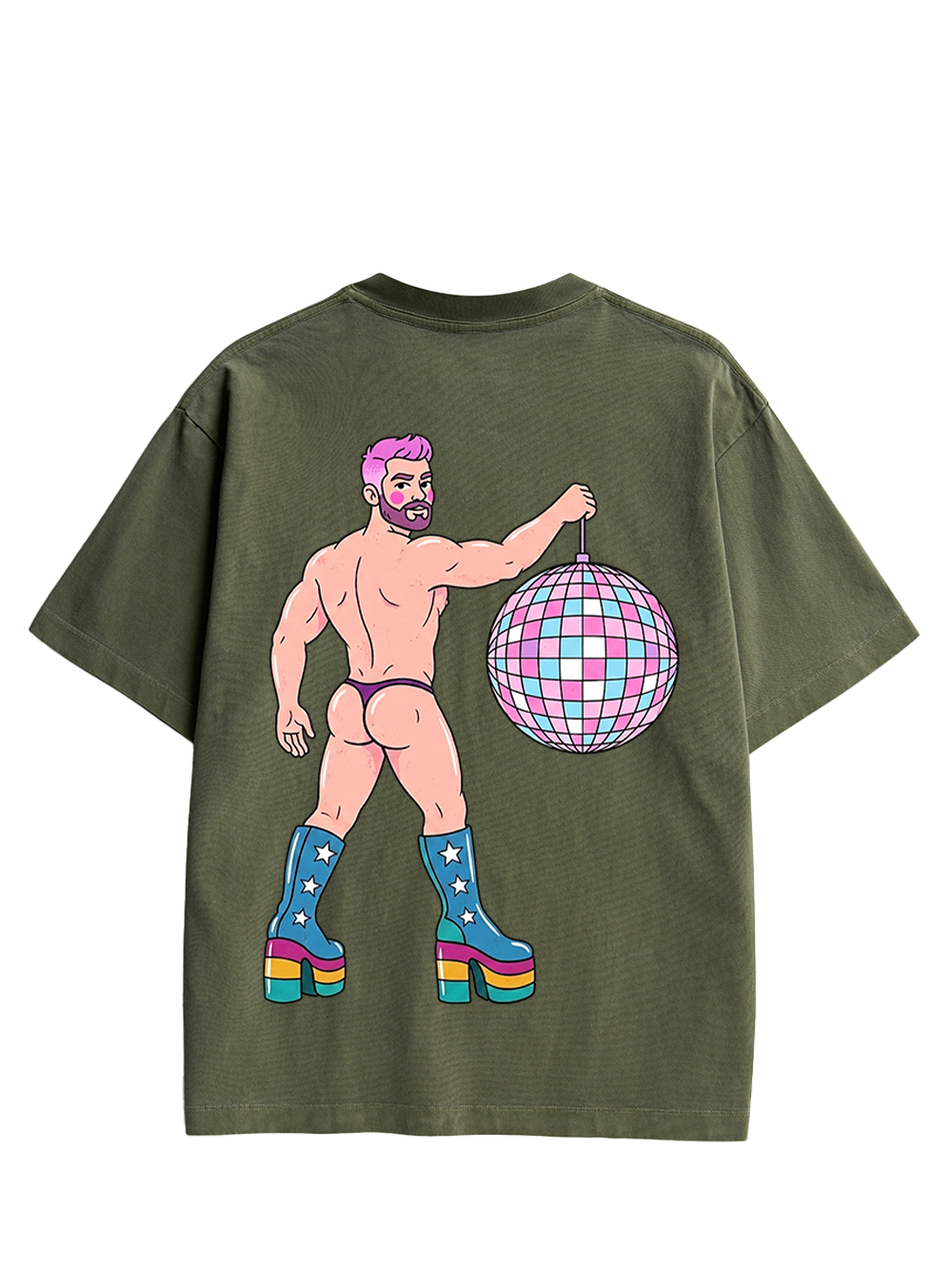 DISCO DIVA DUDE AAA DOUBLE SIDED PRINT WASHED TSHIRT