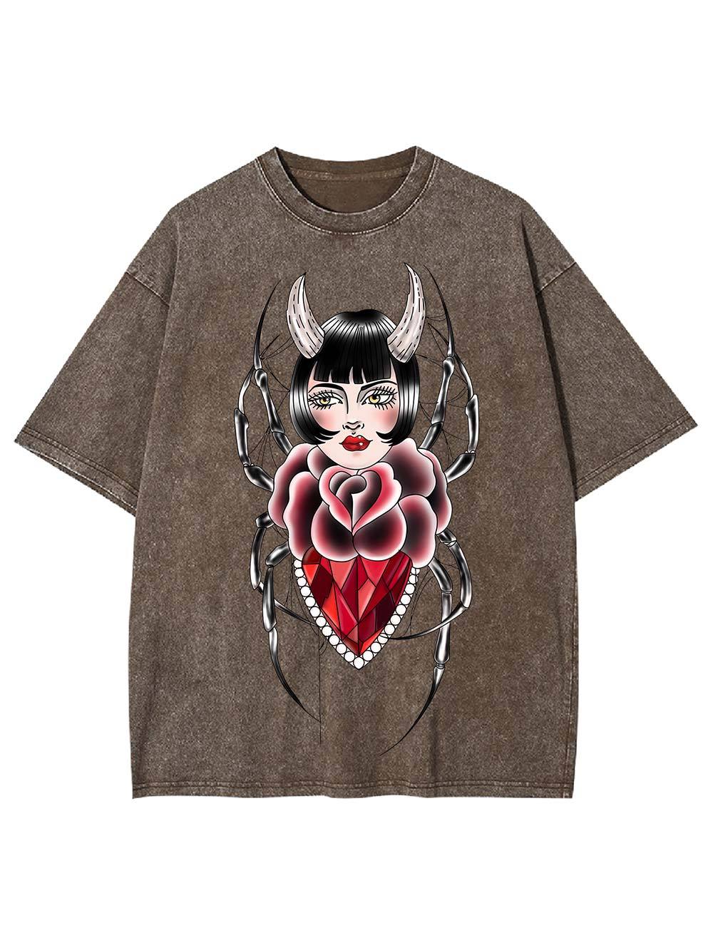 Horned Siren Spider Washed Tshirt