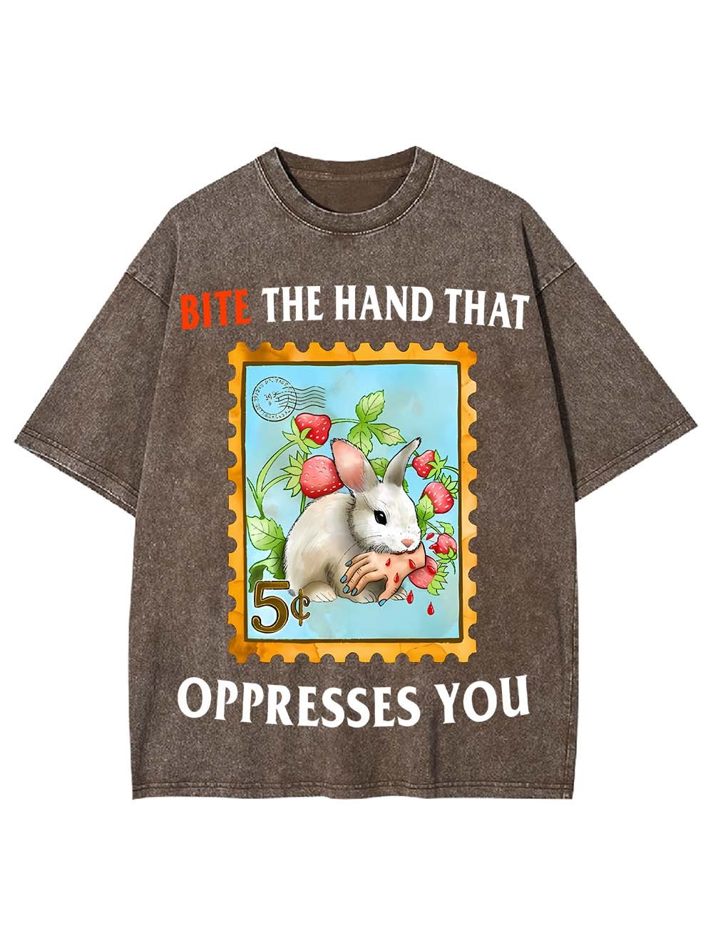 Bite The Hand That Oppresses You Washed Tshirt
