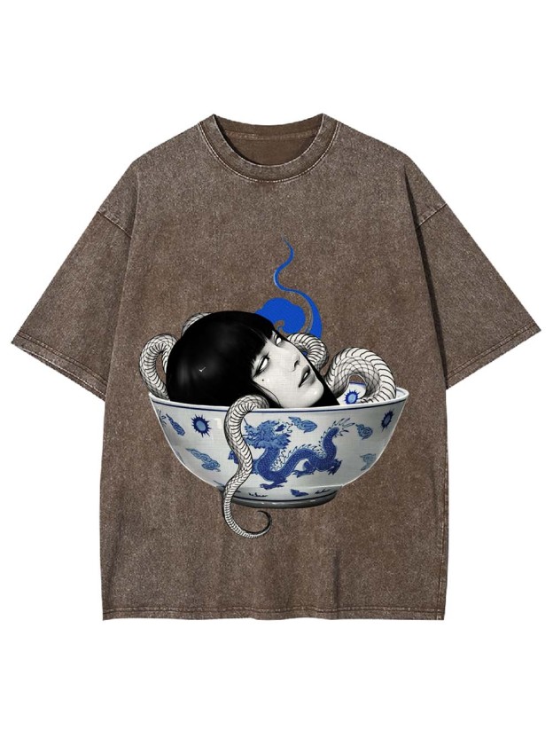 Snake Maiden in the Bowl Washed Tshirt