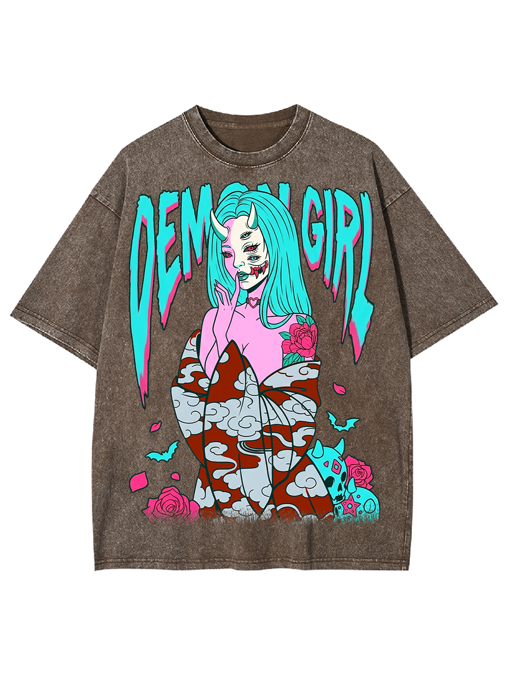 DEMON GIRL AAA WASHED TSHIRT