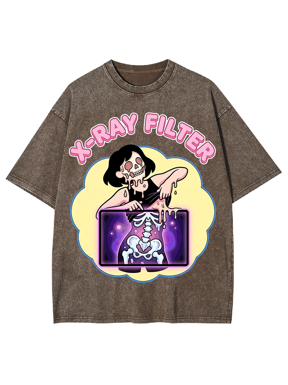 X-RAY FILTER SKELETON AAA WASHED TSHIRT