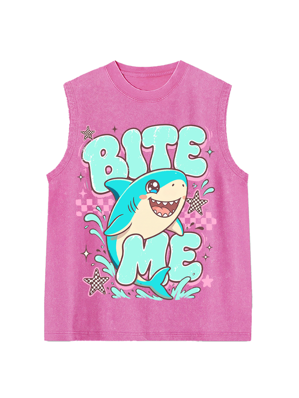 BITE ME WASHED TANK TOP
