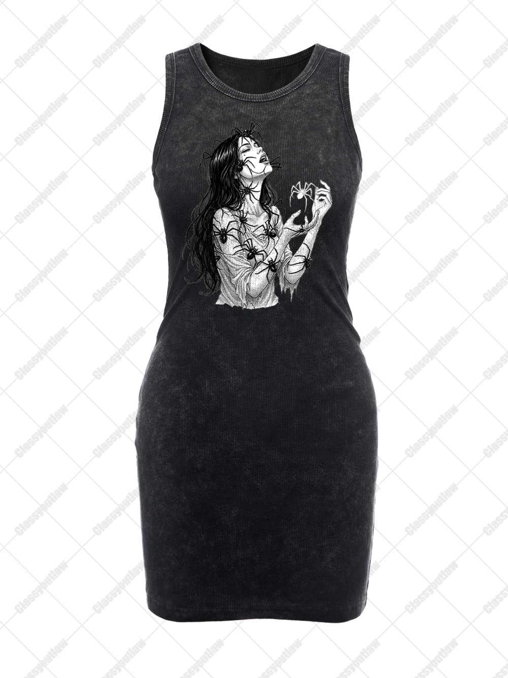 THE DARK WEAVER VINTAGE BODYCON TANK DRESS