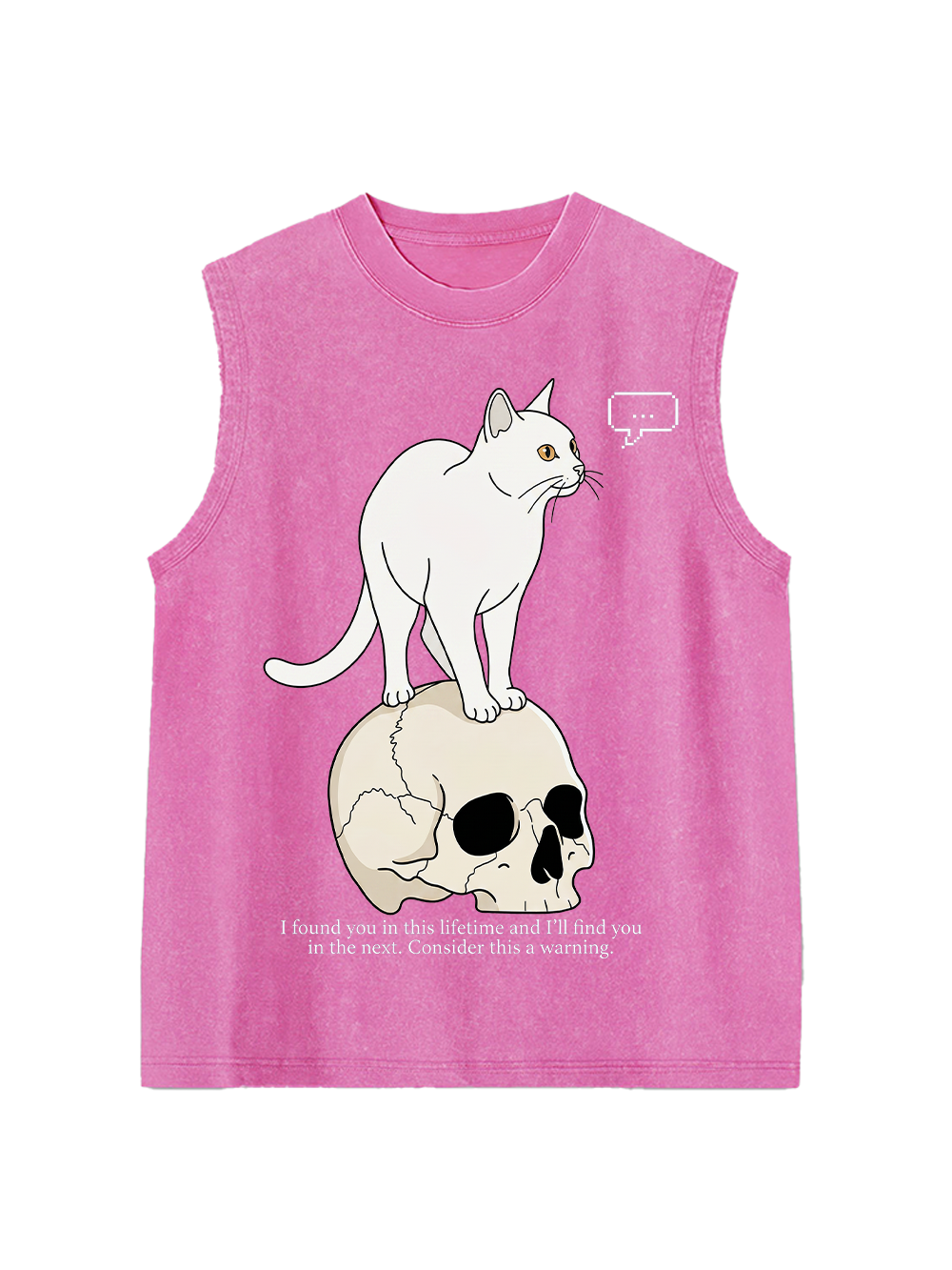 CAT OF MANY LIFETIMES WASHED TANK TOP