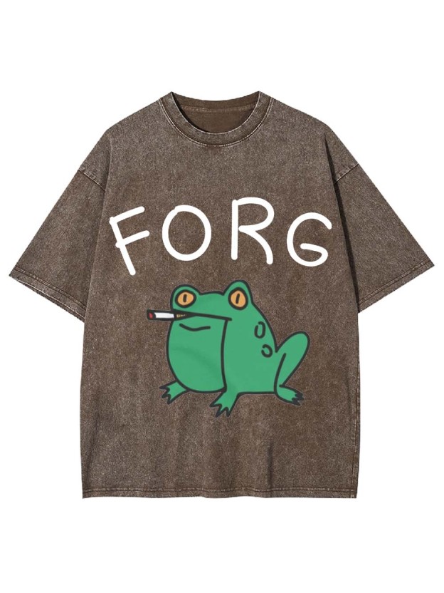Forg the Smoking Frog Washed Tshirt