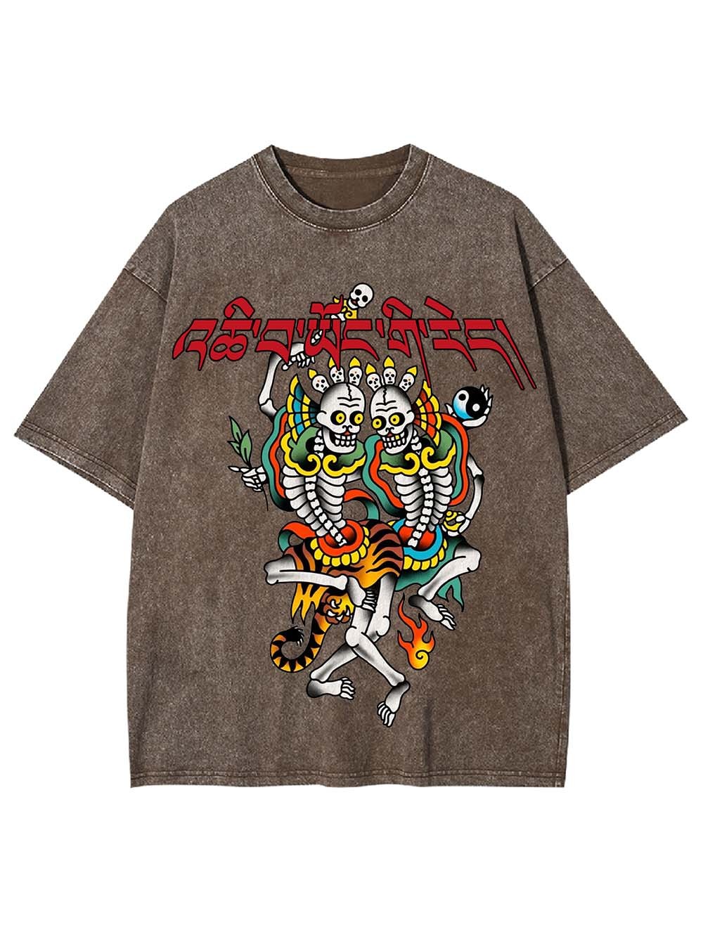 Dancing Skeleton Guardians Washed Tshirt