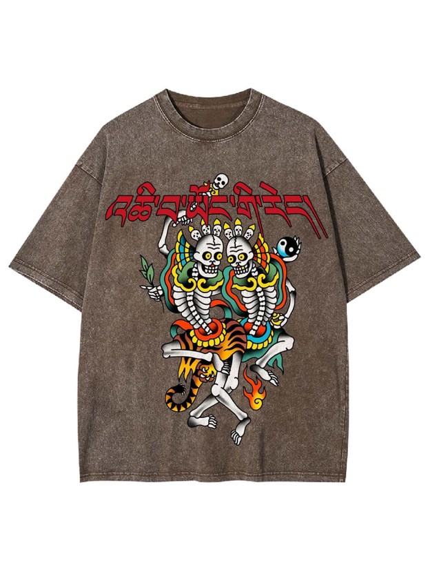 Dancing Skeleton Guardians Washed Tshirt
