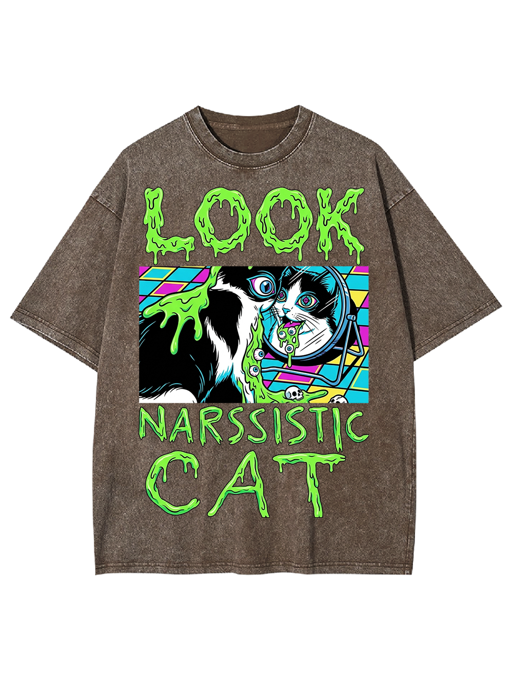 LOOK NARCISSISTIC CAT AAA WASHED TSHIRT