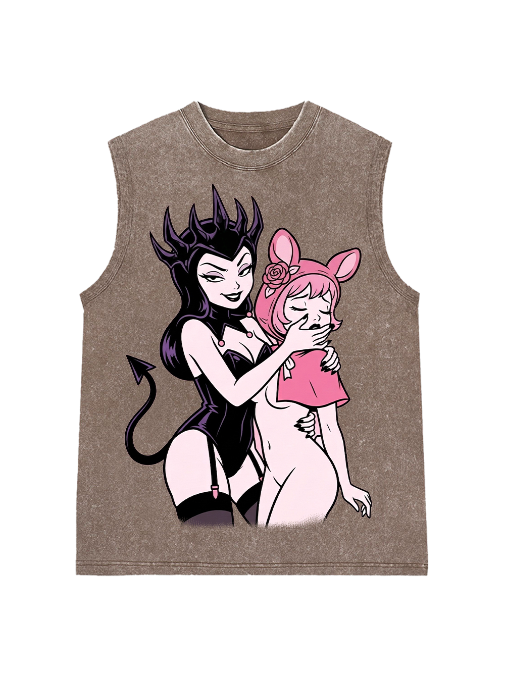 DEMON GIRL AND BUNNY GIRL WASHED TANK