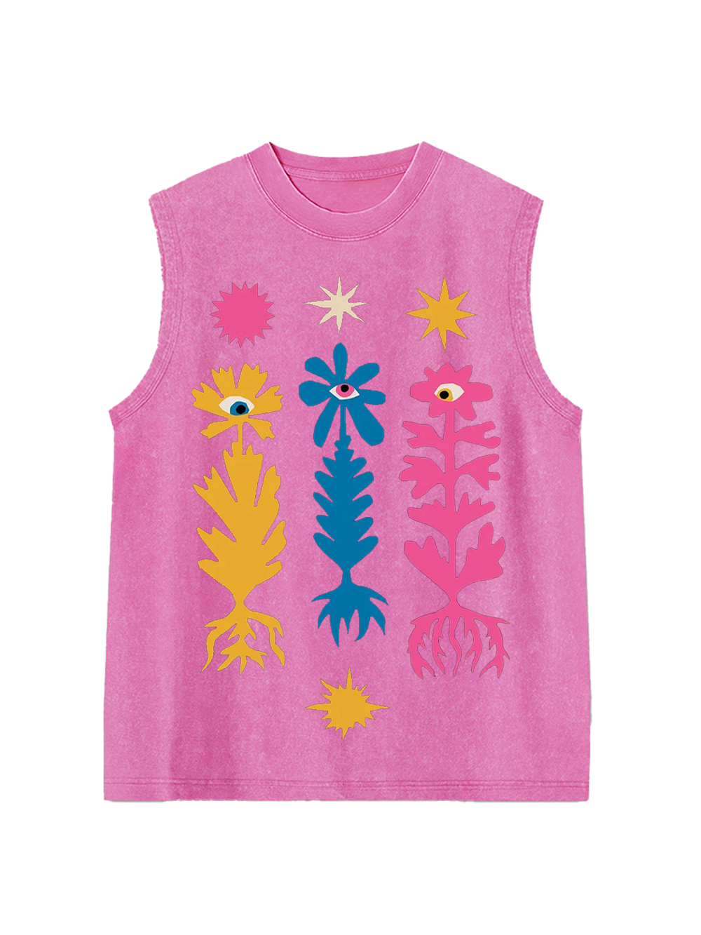 FLOWER WASHED TANK