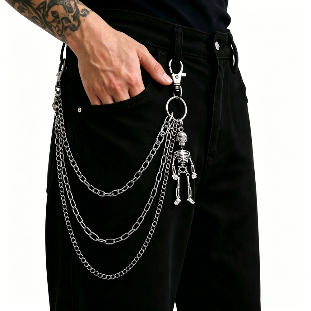 MULTI-LAYERED SKELETON CLO PANTS CHAIN