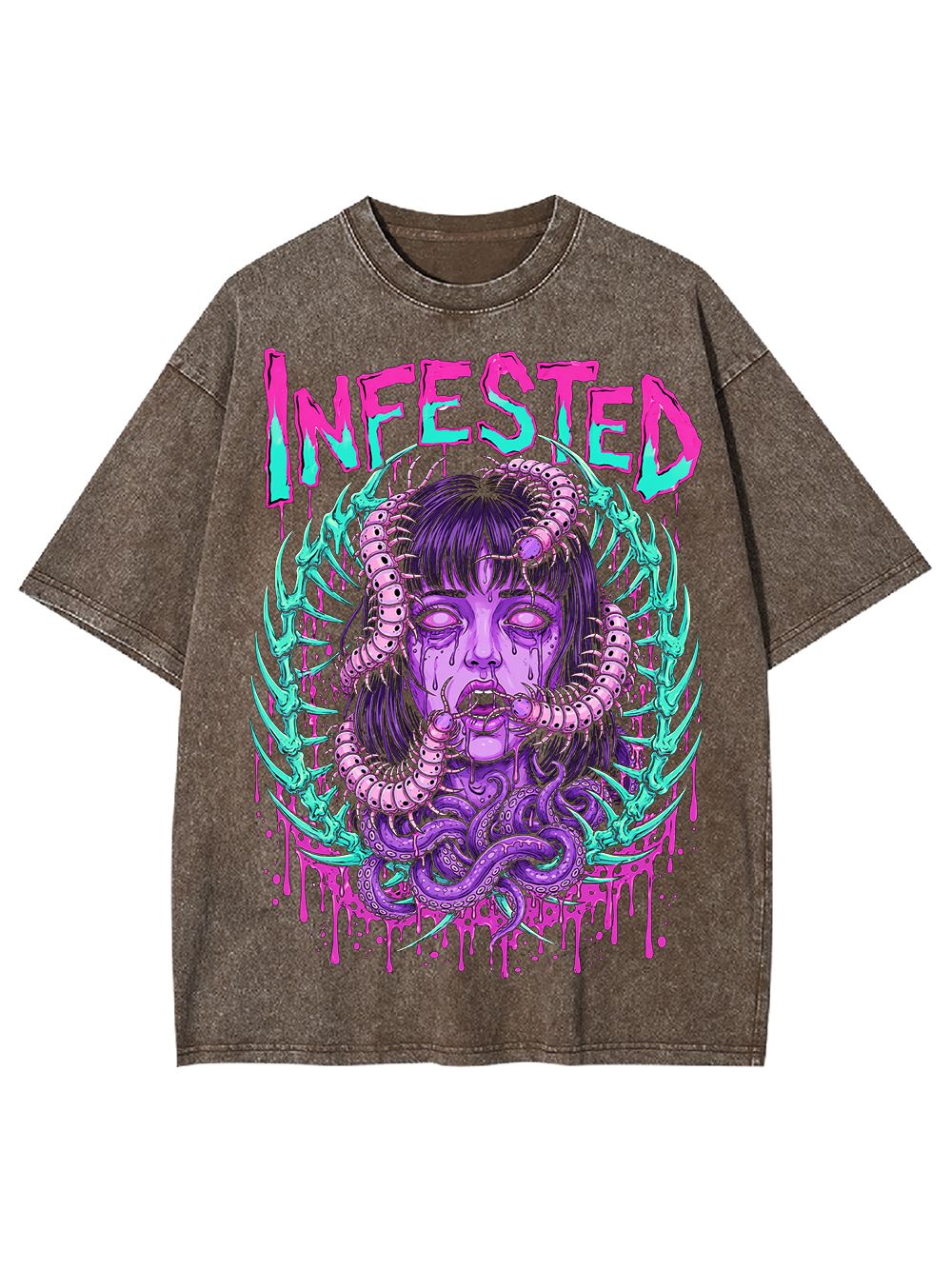 INFESTED NIGHTMARE AAA WASHED TSHIRT