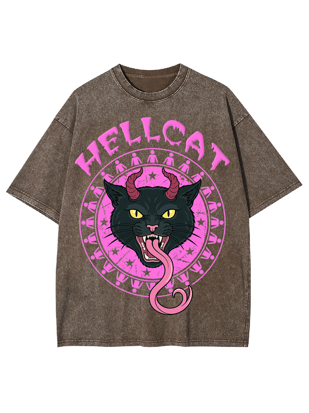 HELLCAT DEMON CAT AAA WASHED TSHIRT