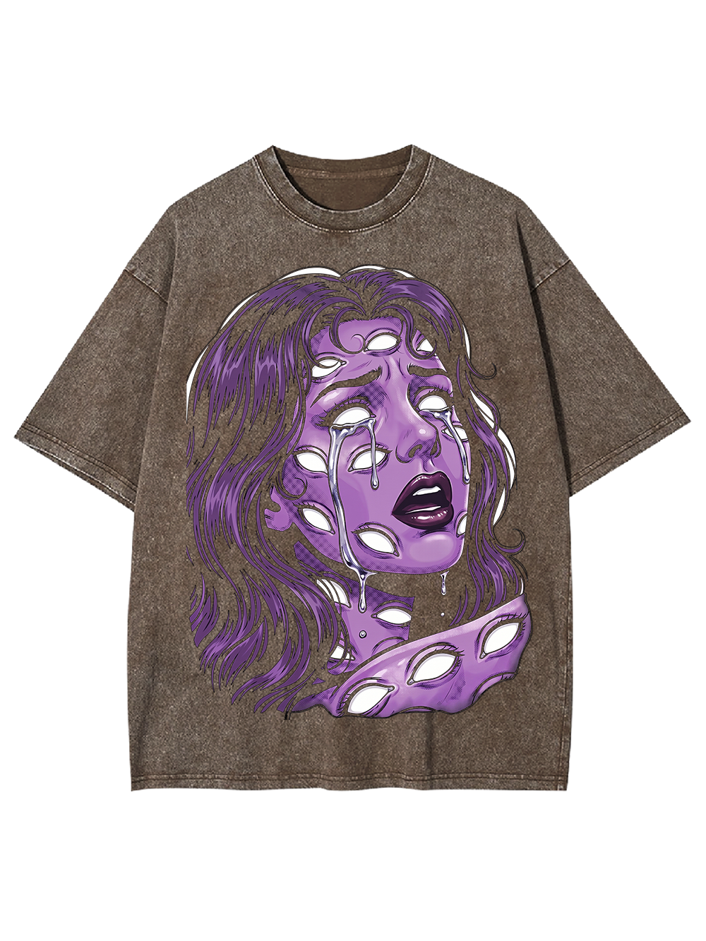 PURPLE CRYING EYES AAA WASHED TSHIRT