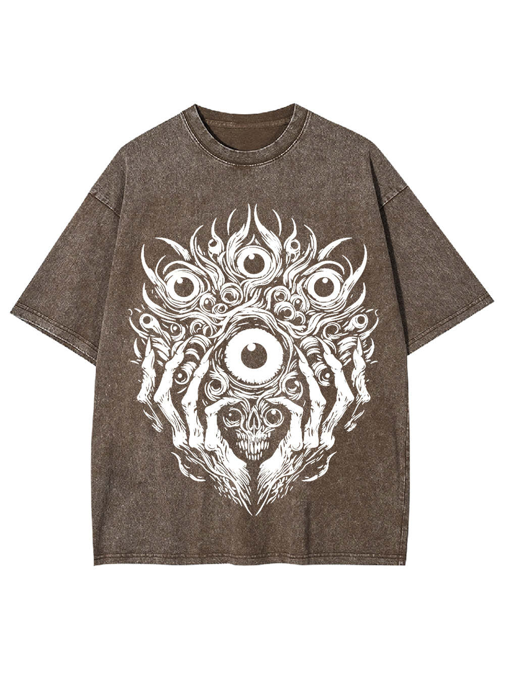 Skull Of Many Eyes Washed Tshirt