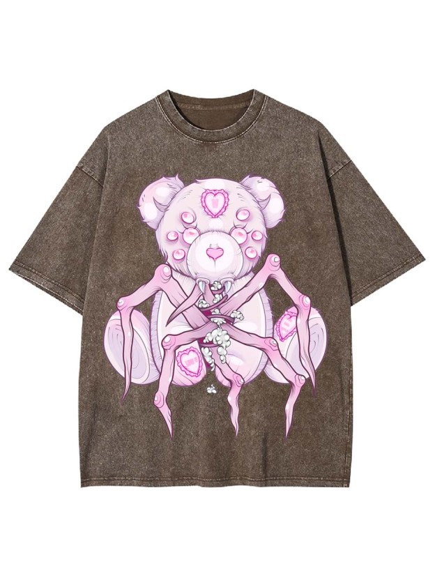 Spider Teddy Nightmare Washed Tshirt