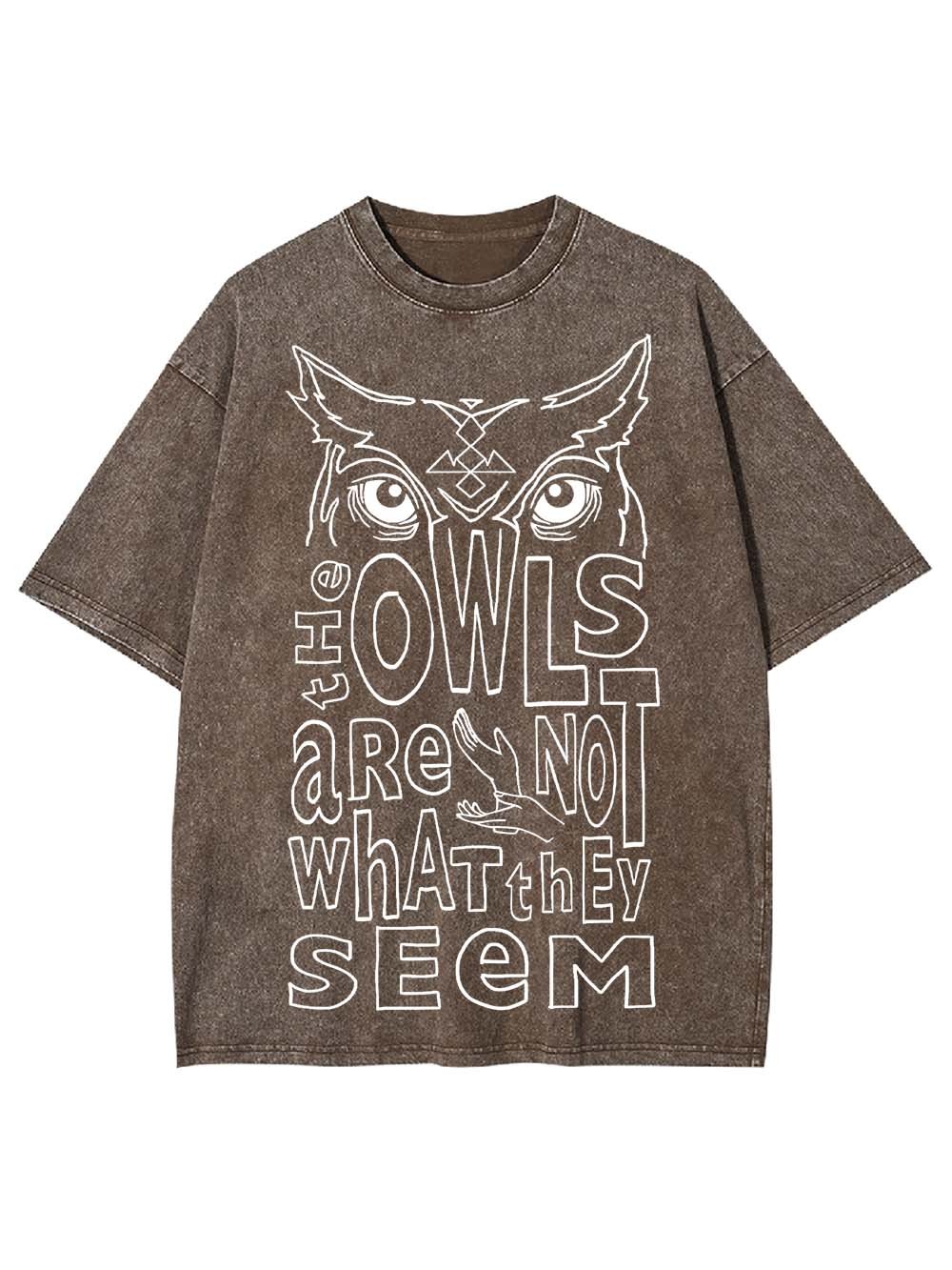 MYSTERIOUS OWLS WASHED TSHIRT