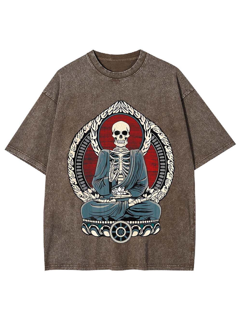 Skeleton Buddha Serenity Washed Tshirt
