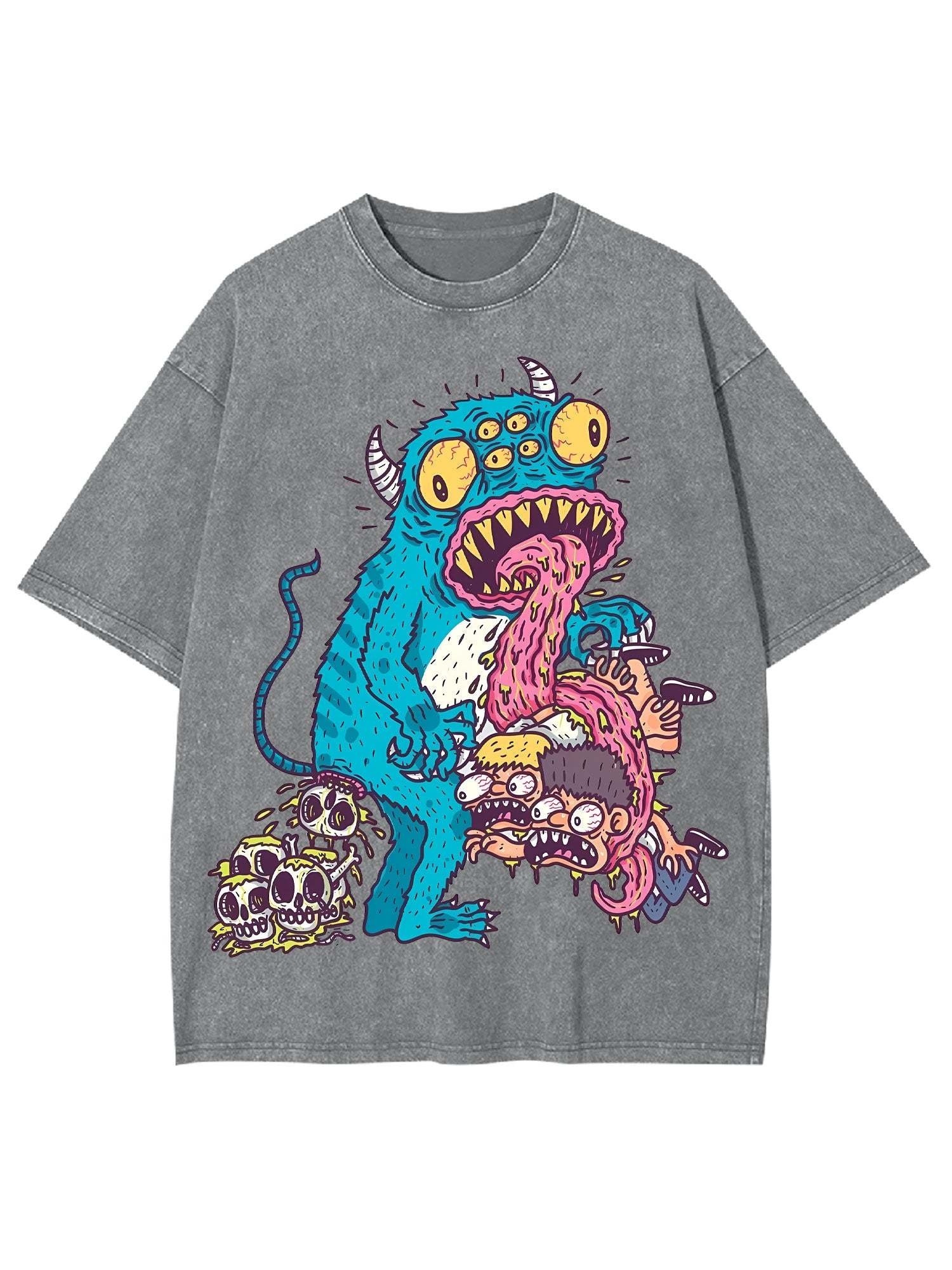 Horror Monster Washed Tshirt-ClassyOutlaw Sale