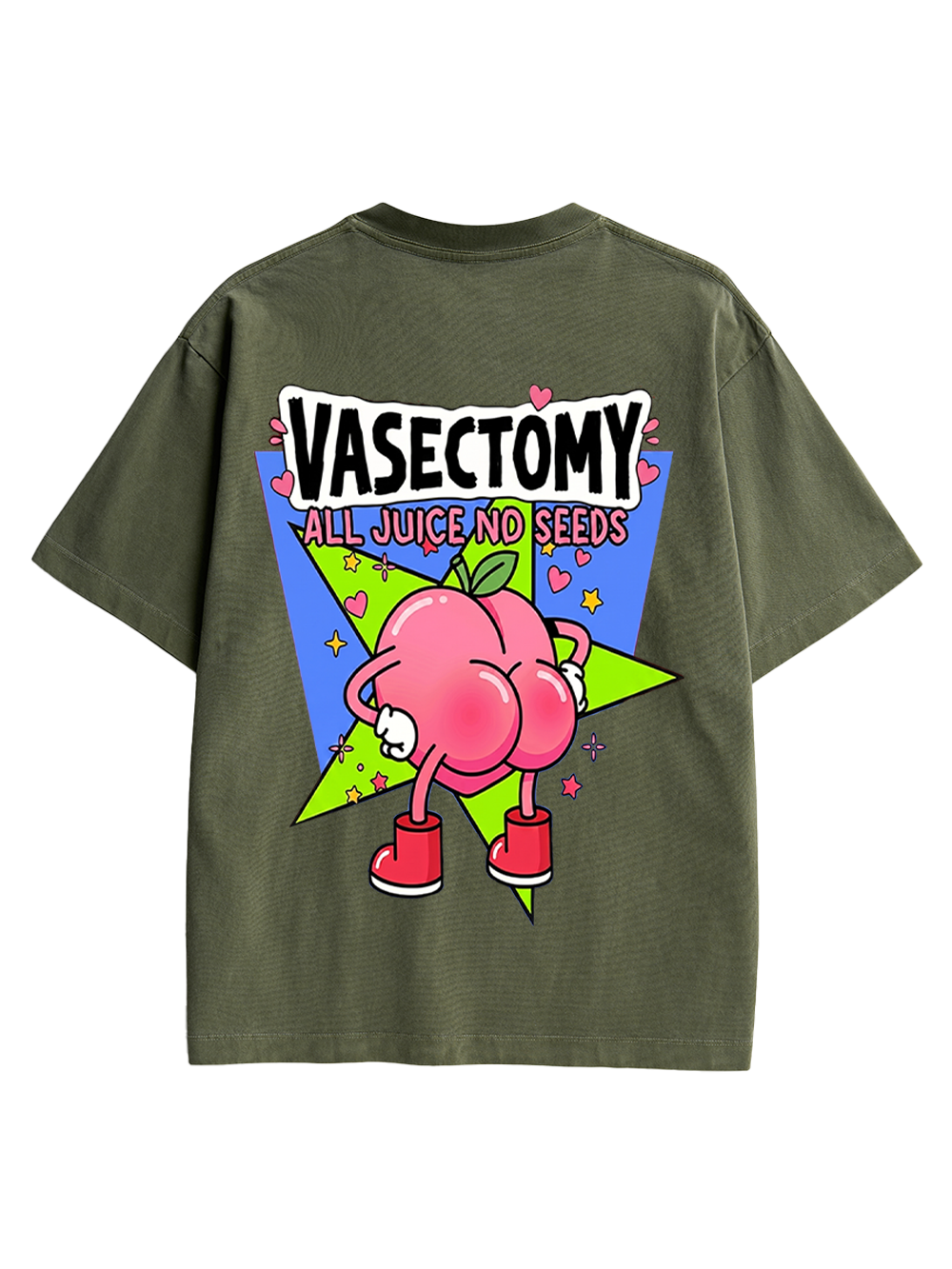 VASECTOMY ALL JUICE NO SEEDS AAA BACKPRINT TSHIRT