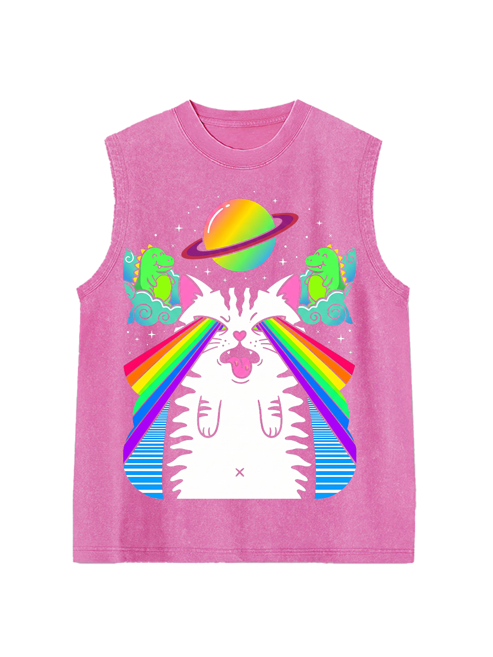 RAINBOW SPACE CAT WASHED TANK