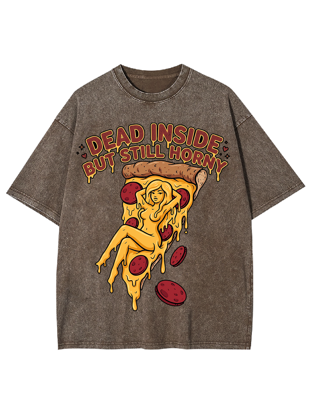 HORNY PIZZA AAA WASHED TSHIRT