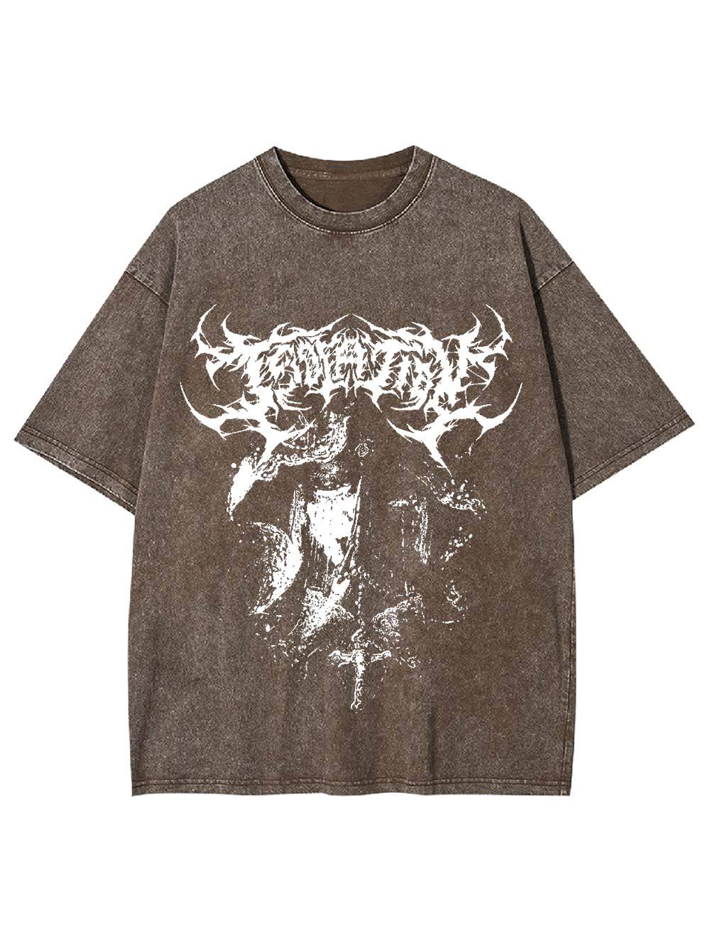 Dark Ritual Aesthetic Washed Tshirt