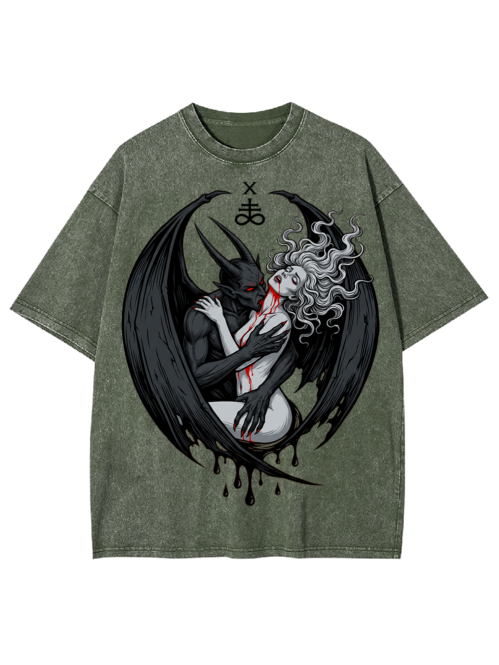 DEMON EMBRACE WASHED TSHIRT