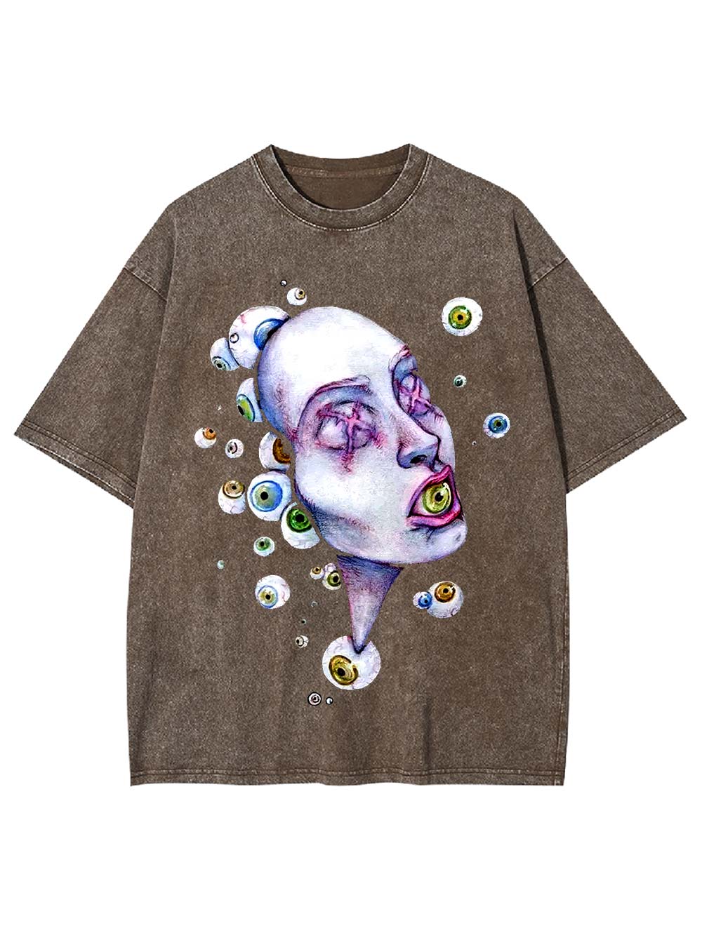 Surreal Eyeball Visions Washed Tshirt
