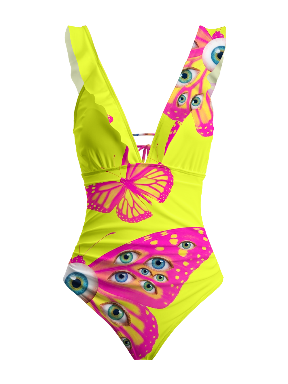 EYE BUTTERFLY DREAM V-NECK ONE PIECE SWIMSUIT