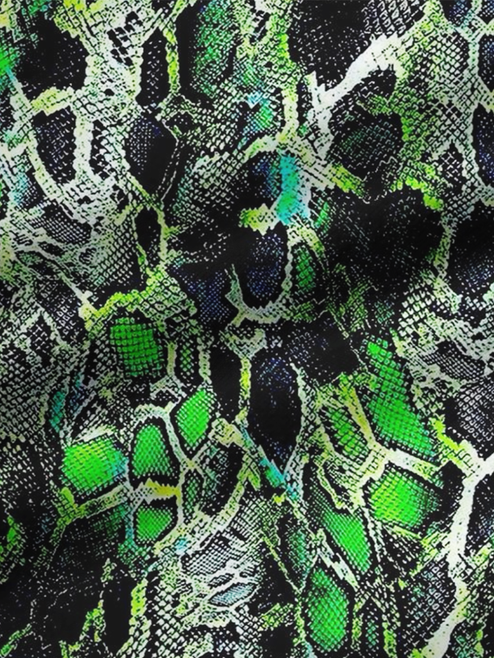 GREEN SNAKESKIN FULL-PRINT SPAGHETTI-STRAP TOP
