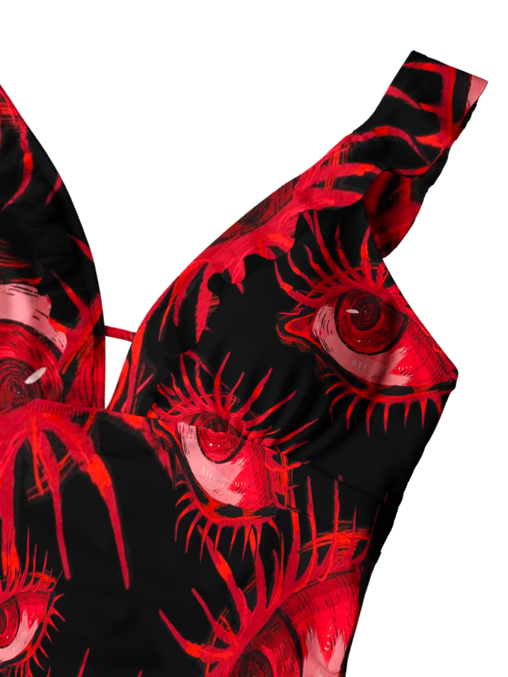 BLOOD EYES V-NECK ONE PIECE SWIMSUIT