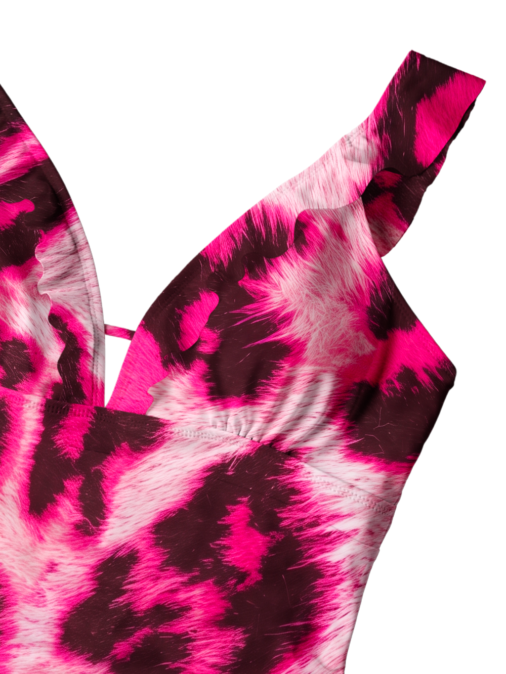 NEON LEOPARD V-NECK ONE PIECE SWIMSUIT