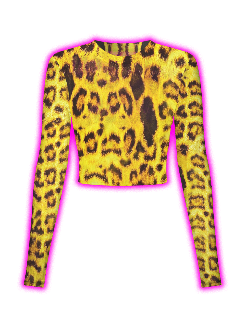 YELLOW LEOPARD MESH TOP