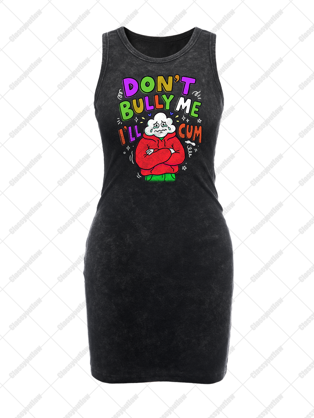 DON’T BULLY ME VINTAGE BODYCON TANK DRESS