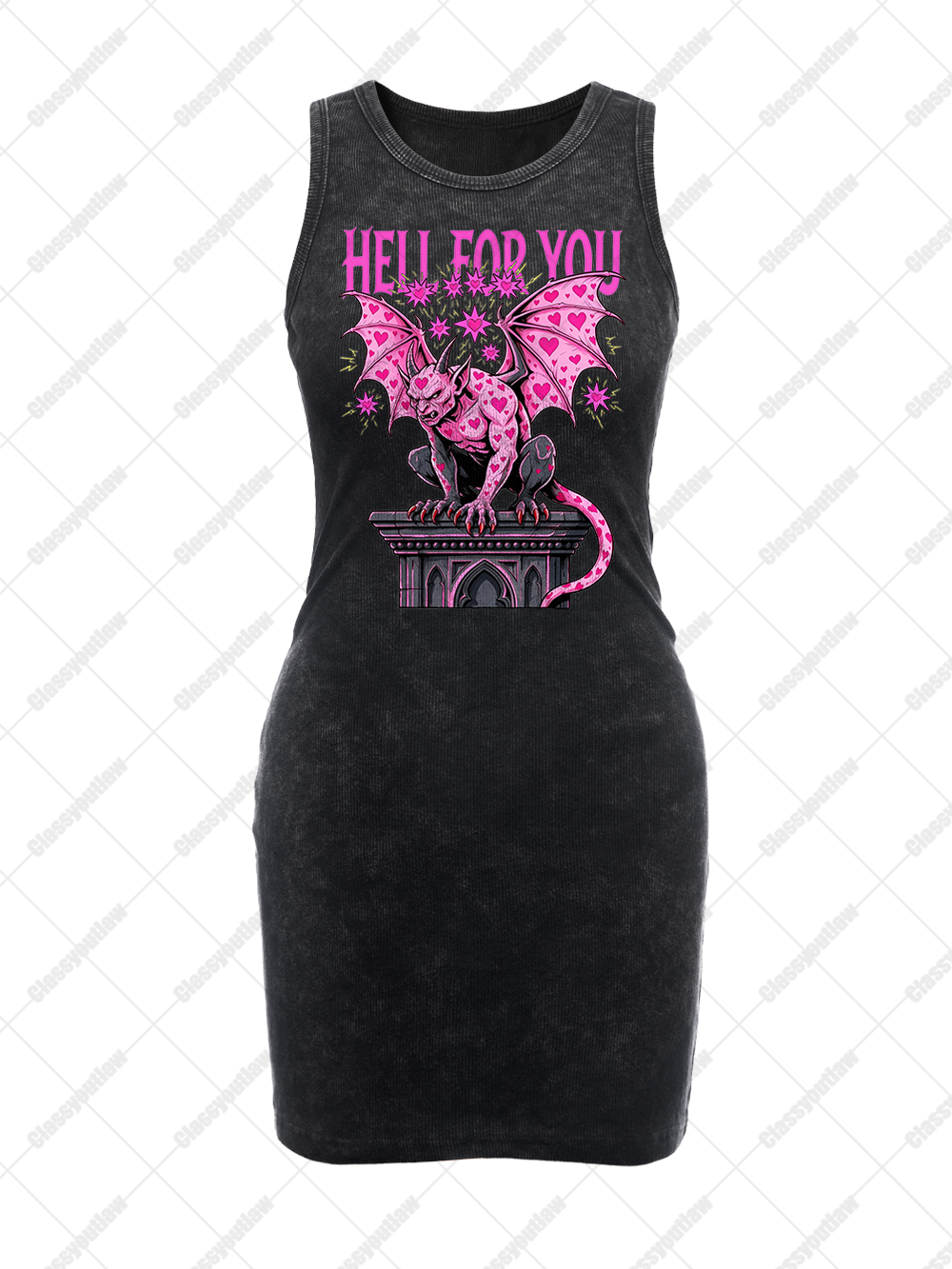 PINK GARGOYLE VINTAGE BODYCON TANK DRESS