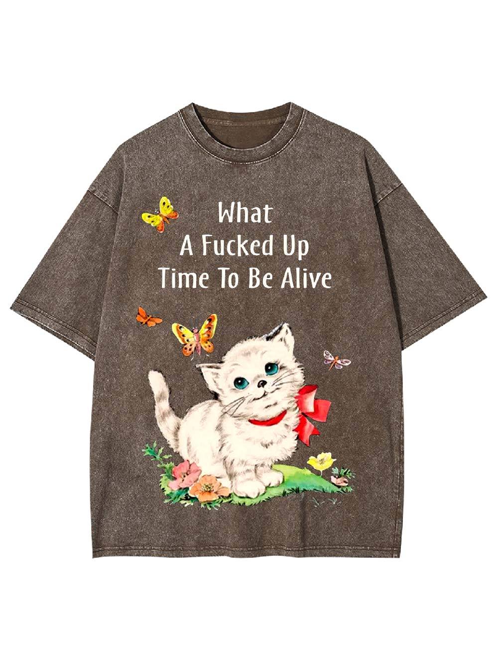 What A Fucked Up Time To Be Alive Washed Tshirt